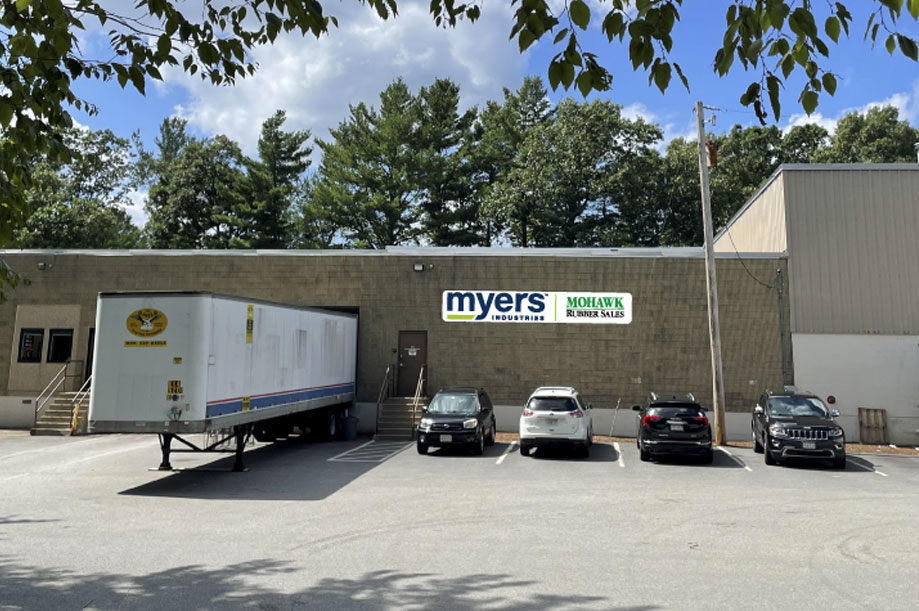 Myers Mohawk Rubber Sales building from the outside loading dock