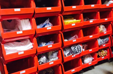 Akro-Mils bins storing products